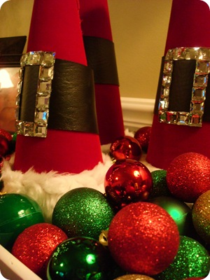 DIY Santa hat decorations